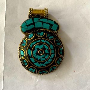 Pendant brass and inlaid resin